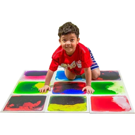 Sensory floor tiles used for group game and movement activity