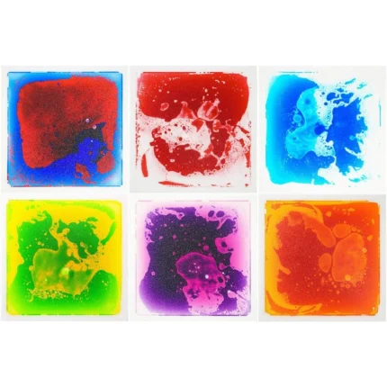 Sensory liquid floor tiles packed in protective foam for export shipment