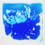 Smooth wipe-clean surface of sensory liquid floor tile after cleaning