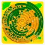 Top surface texture of sensory floor tile with scratch-resistant finish