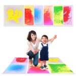 Anti-slip textured base of a sensory liquid floor tile close-up