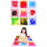 Close-up of liquid gel movement inside a sensory floor tile