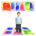 Kids sensory liquid floor tile with colorful flowing gel inside