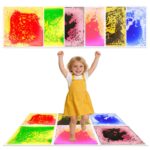 Kids sensory liquid floor tile with colorful flowing gel inside