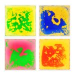 Kids sensory floor tile panel, liquid gel movement inside