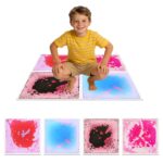 Close-up of liquid gel sensory floor tile showing fluid motion under pressure