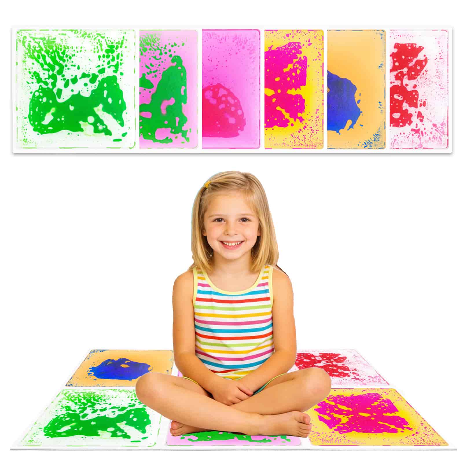 Autism Sensory Floor Tiles Therapeutic for Kids Autism Sensory Floor Tiles, Calming Liquid Tactile Tiles for Kids,sensory classroom tiles