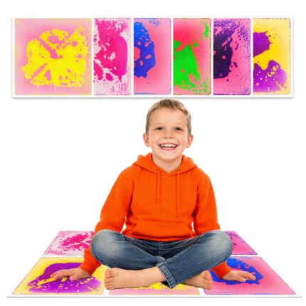 Kids Tactile Sensory Experience，Interactive Liquid Floor Tiles for Calming Play，sensory floor pad