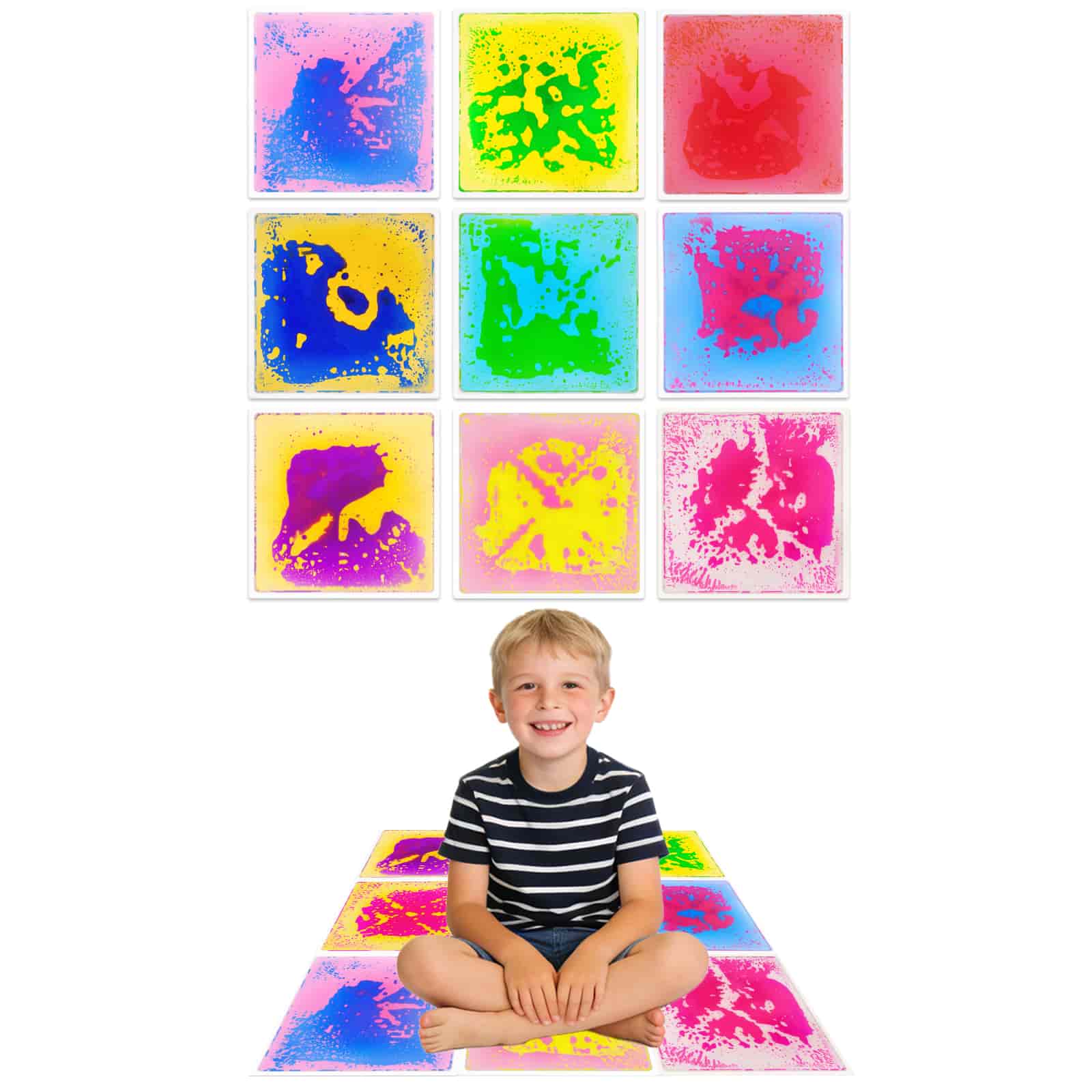 Interactive Liquid Sensory Floor Tiles Focus-Boosting for Kids Interactive Liquid Sensory Floor Tiles kids ,liquid sensory play ,tactile liquid sensory tilesmat